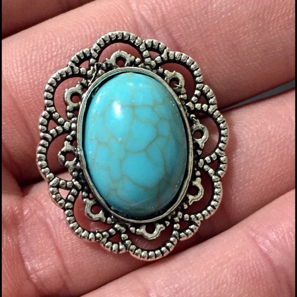 Jewelry - Turquoise Snap Chunk Noosa Leather Bracelet Access